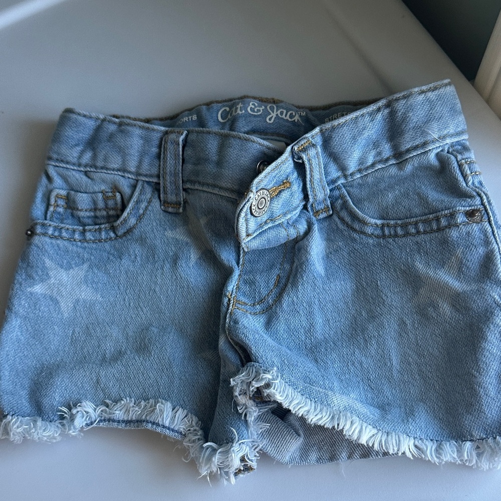 Cat & Jack Star Patterned Light Blue Jean Shorts
